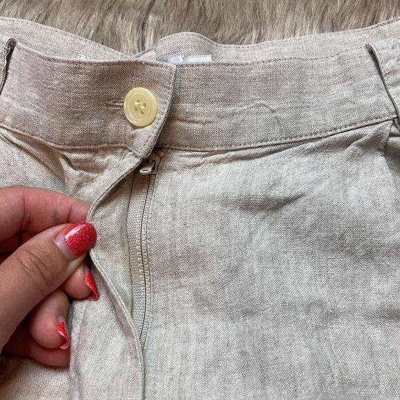 TWEEDS Vintage Linen High Waisted Bermuda Long Shorts - Picture 3 of 6